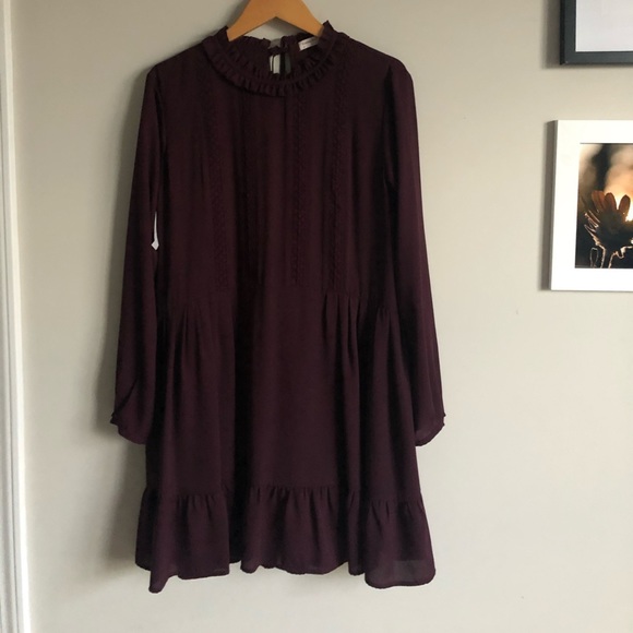 Eggplant Drop-Waist Aritzia Dress - NWT - Picture 2 of 7